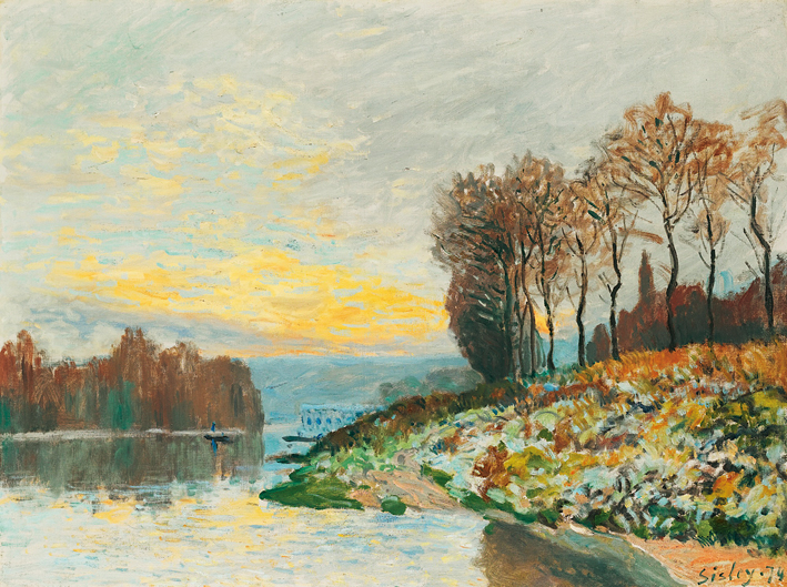  阿尔弗莱德·西斯莱 Alfred Sisley—— 清晨的河畔风光